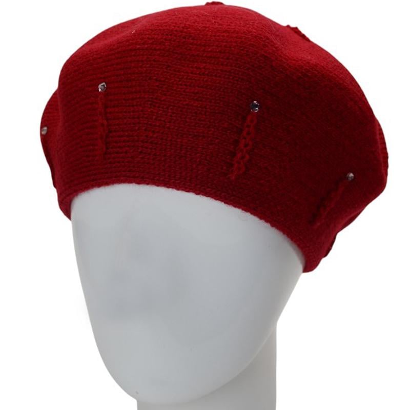 Берет женский Lirus Тина с узором и стразами one size Красный (281874) - фото 1 Берет женский Lirus Тина с узором и стразами one size Красный (281874) - фото 1