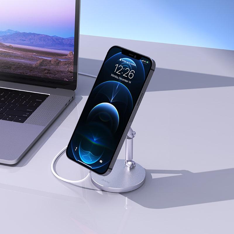 Тримач HOCO Daring magnetic wireless charging desktop stand PH39 (без MagSafe) - фото 4