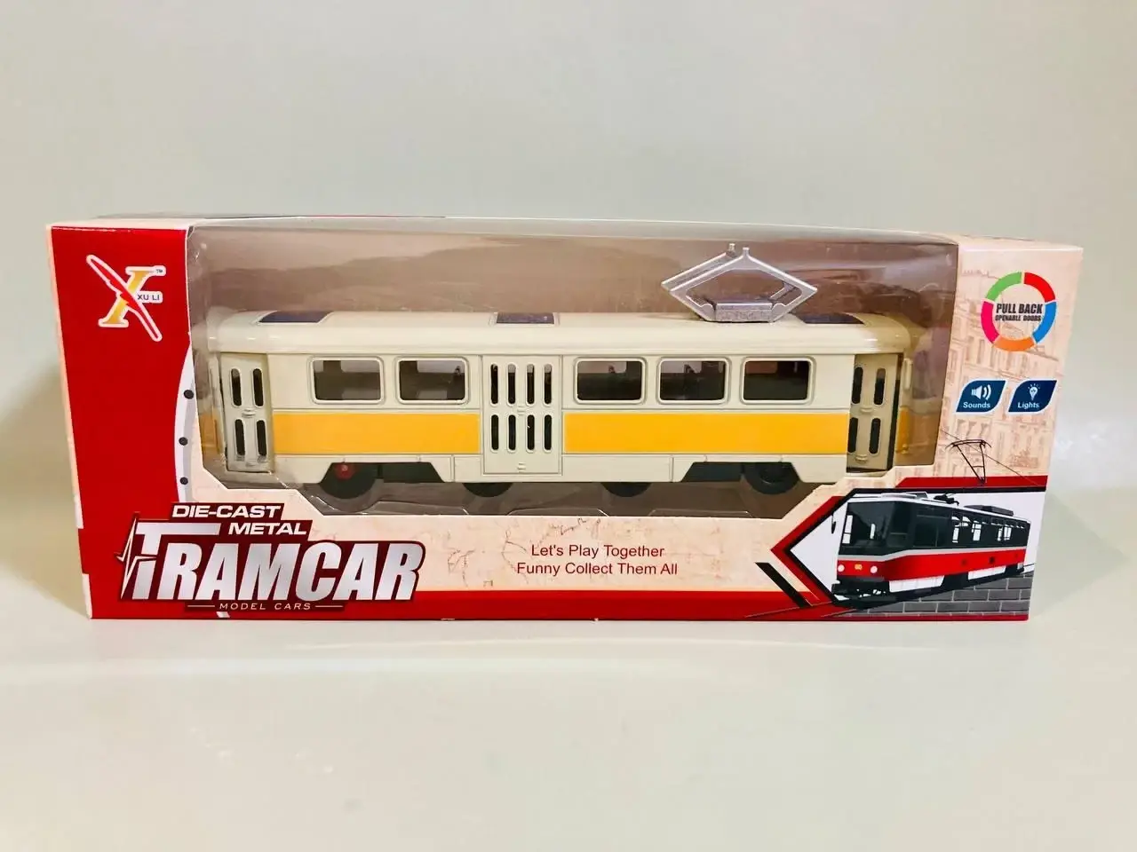 Игрушечная модель трамвая АвтоХит 80188 Желтый (80188/143)