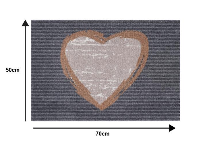 Килимок придверний Kleen-Tex Heart 70х50х70 см Сірий (1000158) - фото 4