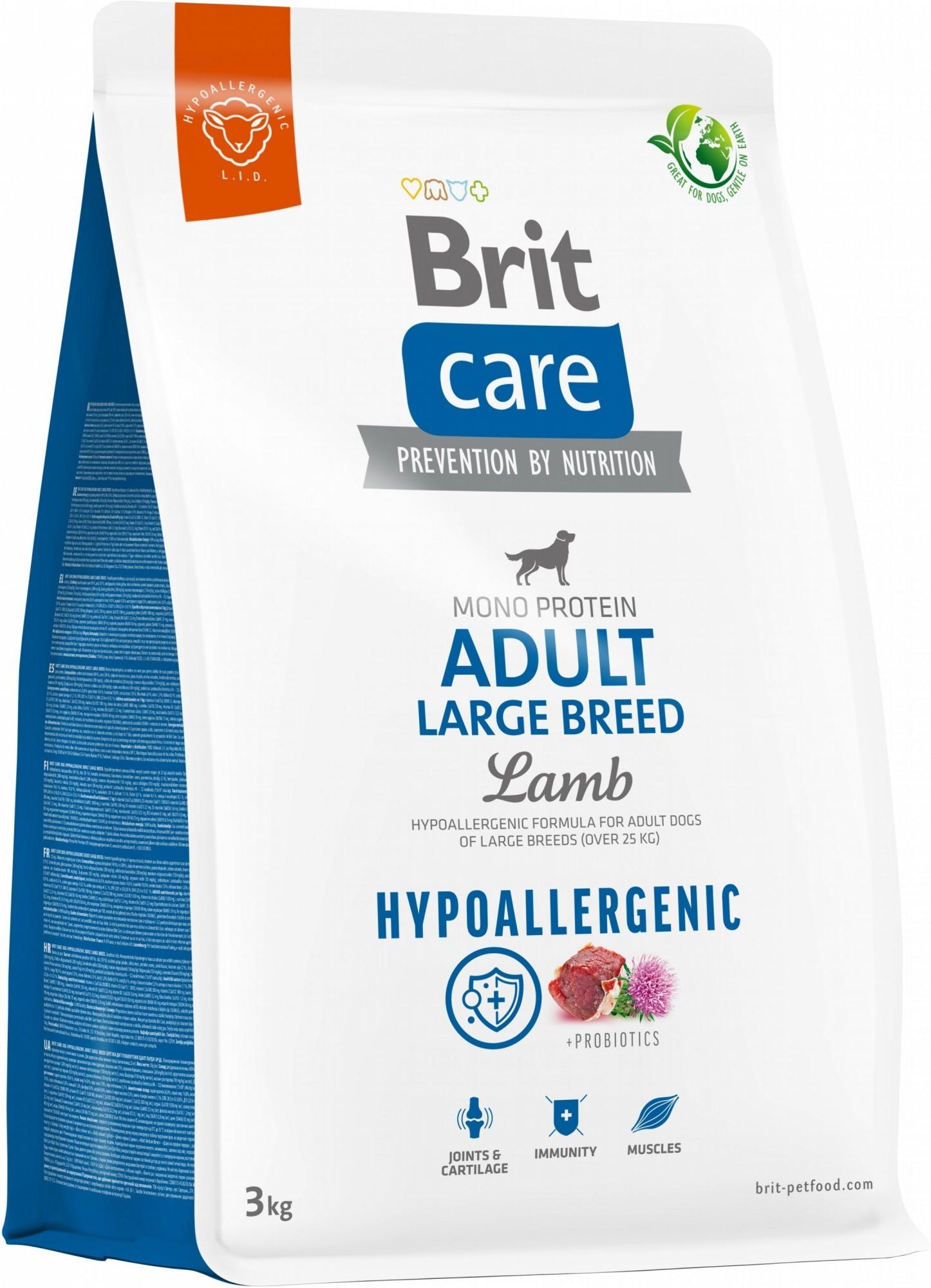 Корм для собак великих порід Brit Care Dog Hypoallergenic Large Breed гіпоалергенний з ягням 3 кг (8595602559084) - фото 1