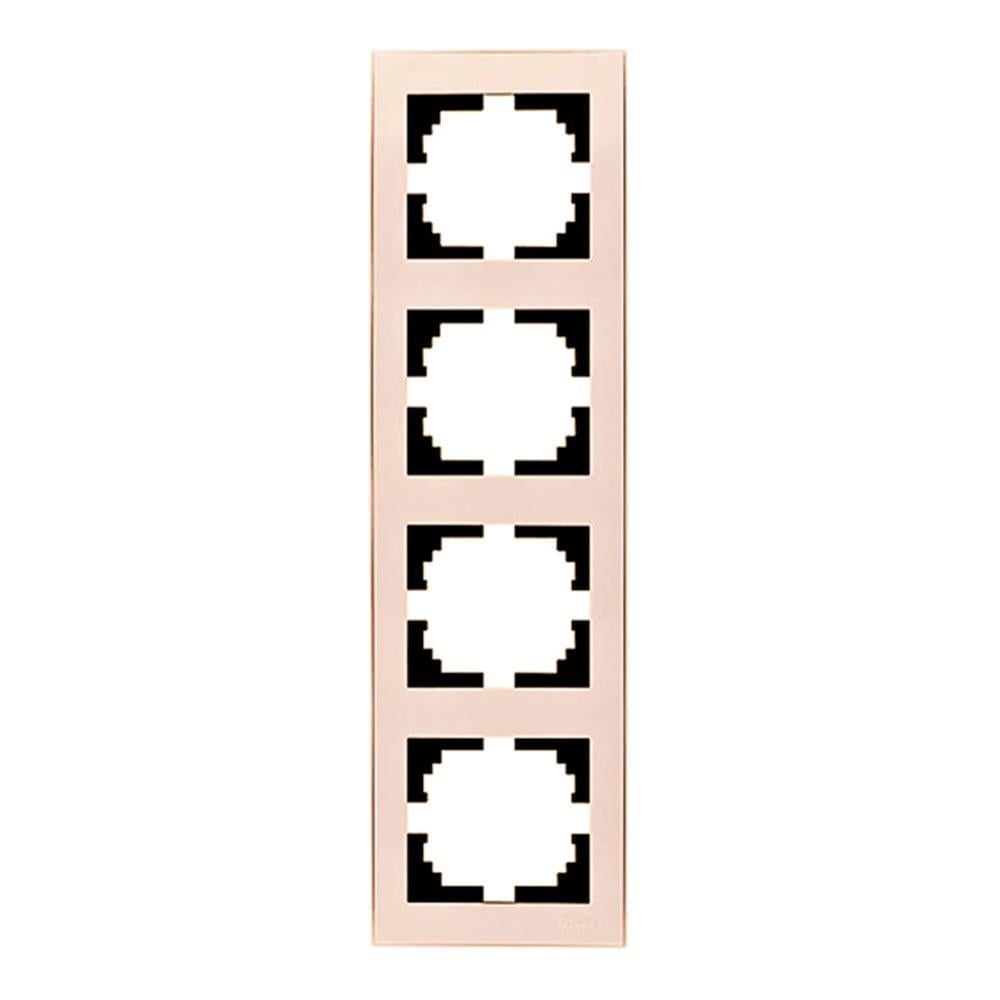 Рамка чотиримісна вертикальна Rain Кремовий (703-0303-154)