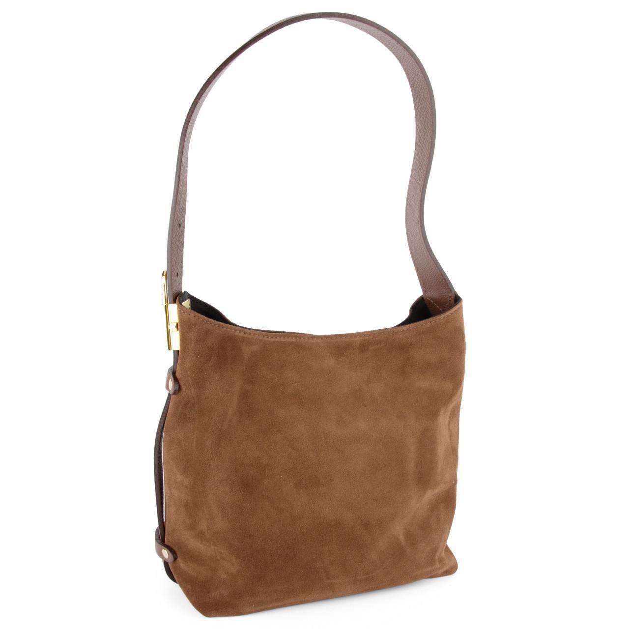 Сумка-шопер Virginia Conti жіноча замшева Темно-рудий (04024)