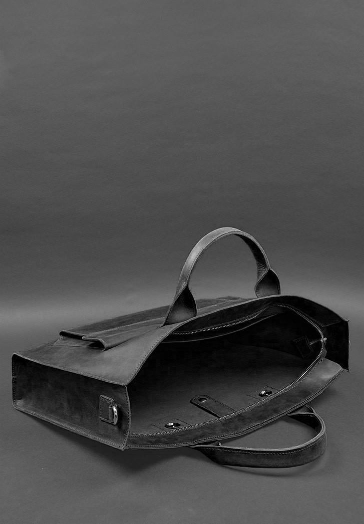 Сумка кожаная для ноутбука и документов универсальная Crazy Horse Черный (A-028135) - фото 4 Сумка кожаная для ноутбука и документов универсальная Crazy Horse Черный (A-028135) - фото 4