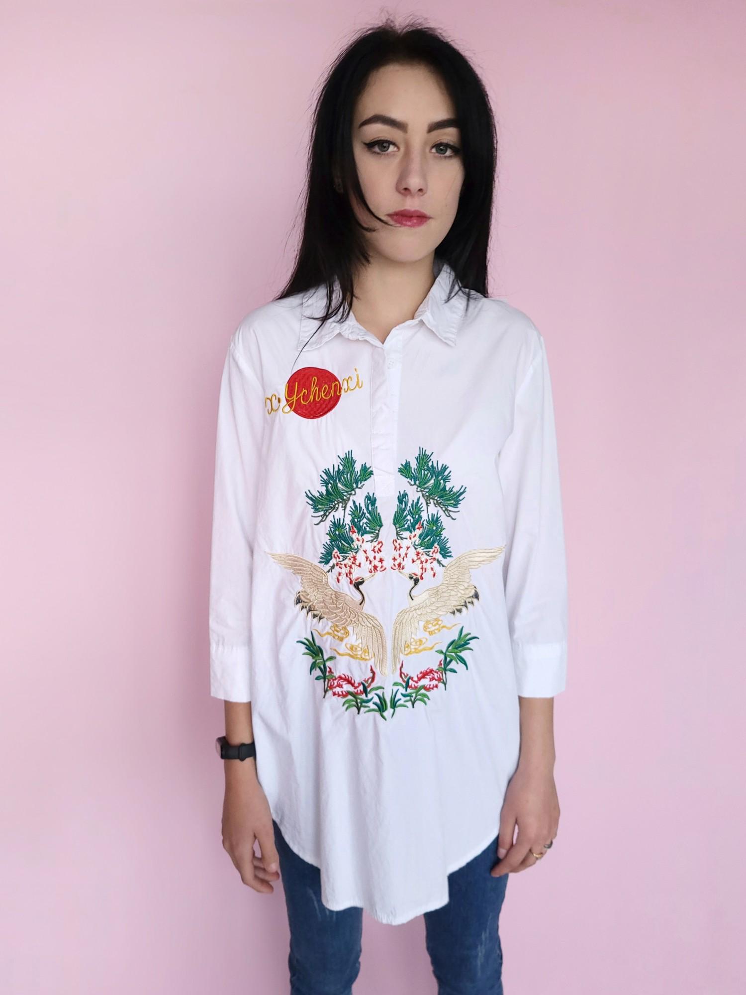 Блузка удлиненная Pink Bao 3882 M Белый