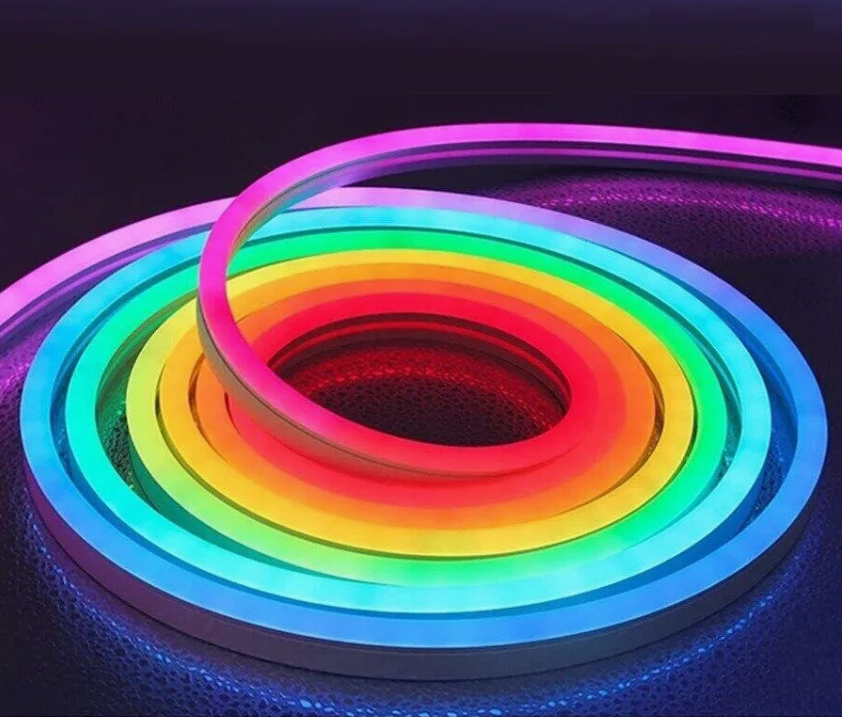 Лента неоновая с пультом и блютузом LED влагозащищена с блоком питания 220V Bluetooth/приложение 5 м (27292241) - фото 3