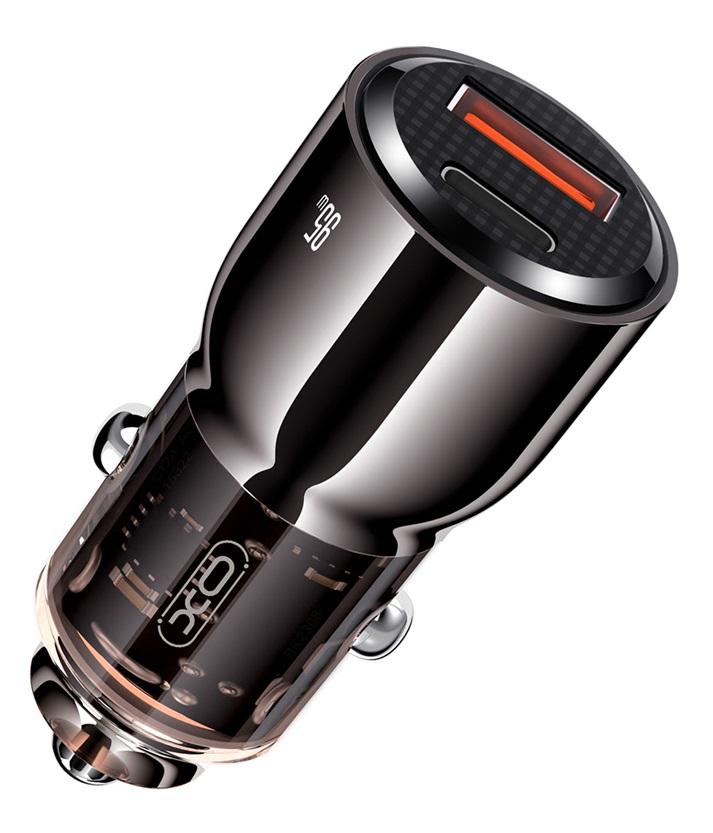 Автомобильное зарядное устройство Xo CC58 95W Car Charger Type-C PD 65W/USB-A 30W Серый (UG-CC58_Tarnish)