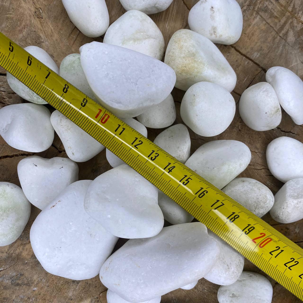 Галька мармурова декоративна 1 кг 2-4 см Ультрабілий - фото 4 Галька мармурова декоративна 1 кг 2-4 см Ультрабілий - фото 4