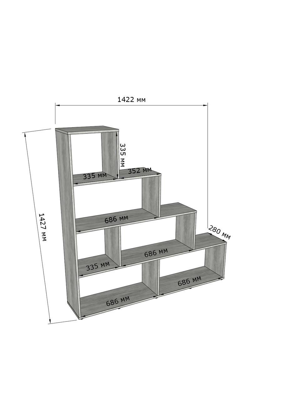 Стеллаж для книг Moreli GT-57 1422x1427x280 мм Дуб сонома (mo-gt57-sonoma) - фото 2