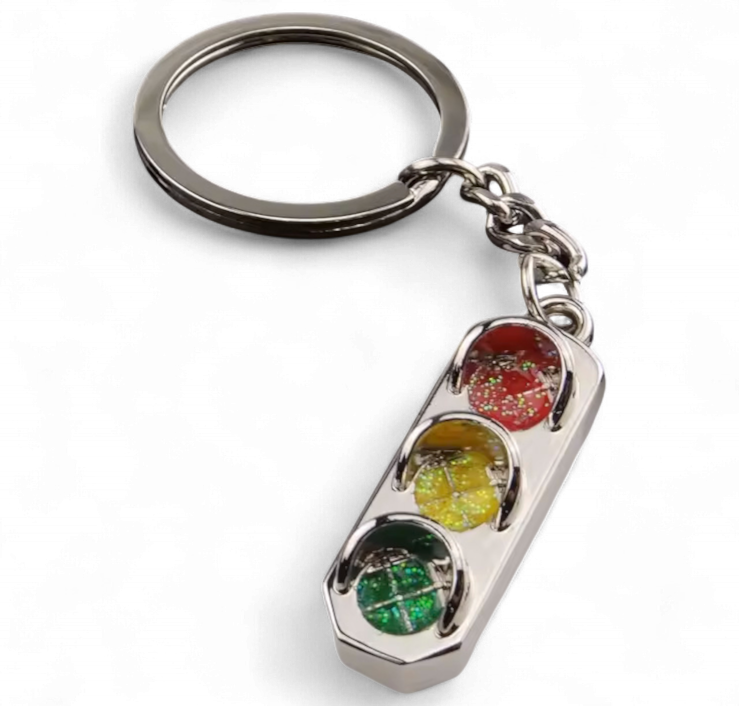 Брелок для ключей Светофор металлический Серебристый (99_17_0_1С)