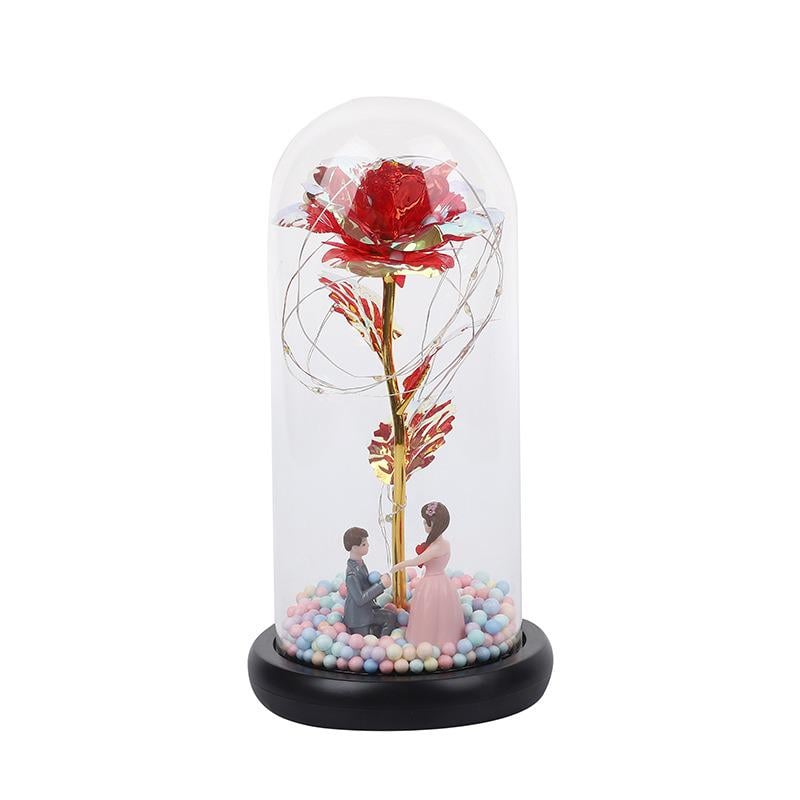 Искусственная роза в колбе Light Rose RS4 с LED подсветкой 21 см (6b7cdeaf)