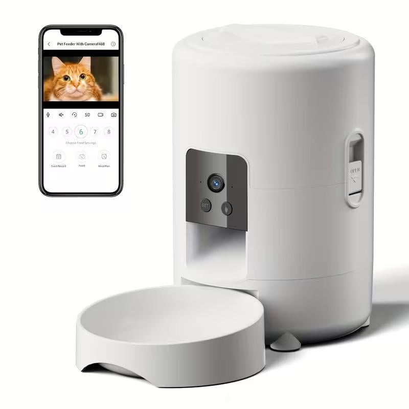 Годівниця для котів і собак автоматична PAP-V06W Wi-Fi HD USB 2 л (34975613)