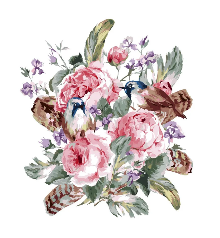 Картина по номерам Strateg Цветочная композиция на белом фоне 40x50 см (VA-3074)