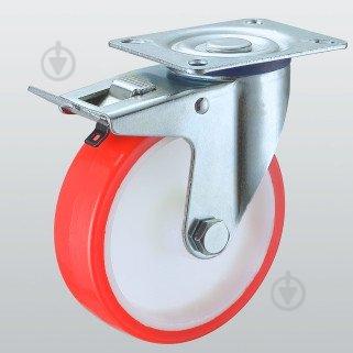 Колесо поворотное STANDART с крепежной панелью и тормозом 200 мм (4304-ST-200-R)