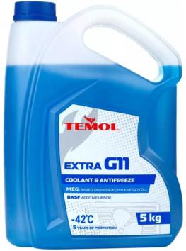 Жидкость охлаждающая Temol Extra G11 5 кг Blue