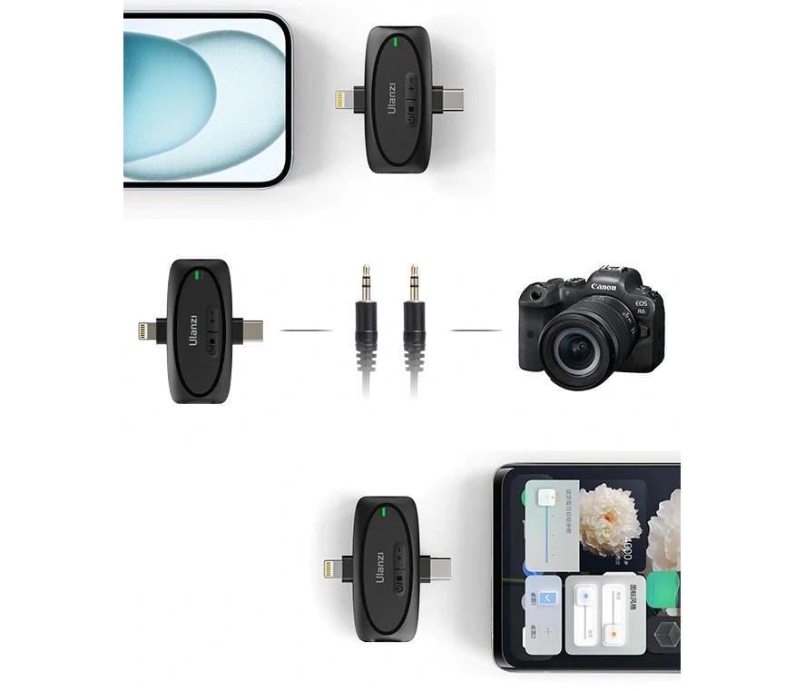 Микрофон беспроводной Ulanzi V6 3в1 iPhone/Android/камера двойной 50 м (2226184562) - фото 2 Микрофон беспроводной Ulanzi V6 3в1 iPhone/Android/камера двойной 50 м (2226184562) - фото 2