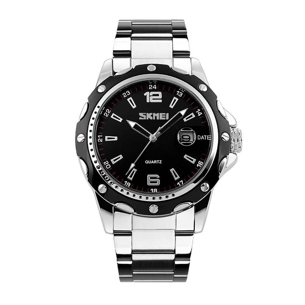 Годинник Skmei чоловічий наручний 0992SBK watсh stainless steel Black (12311)