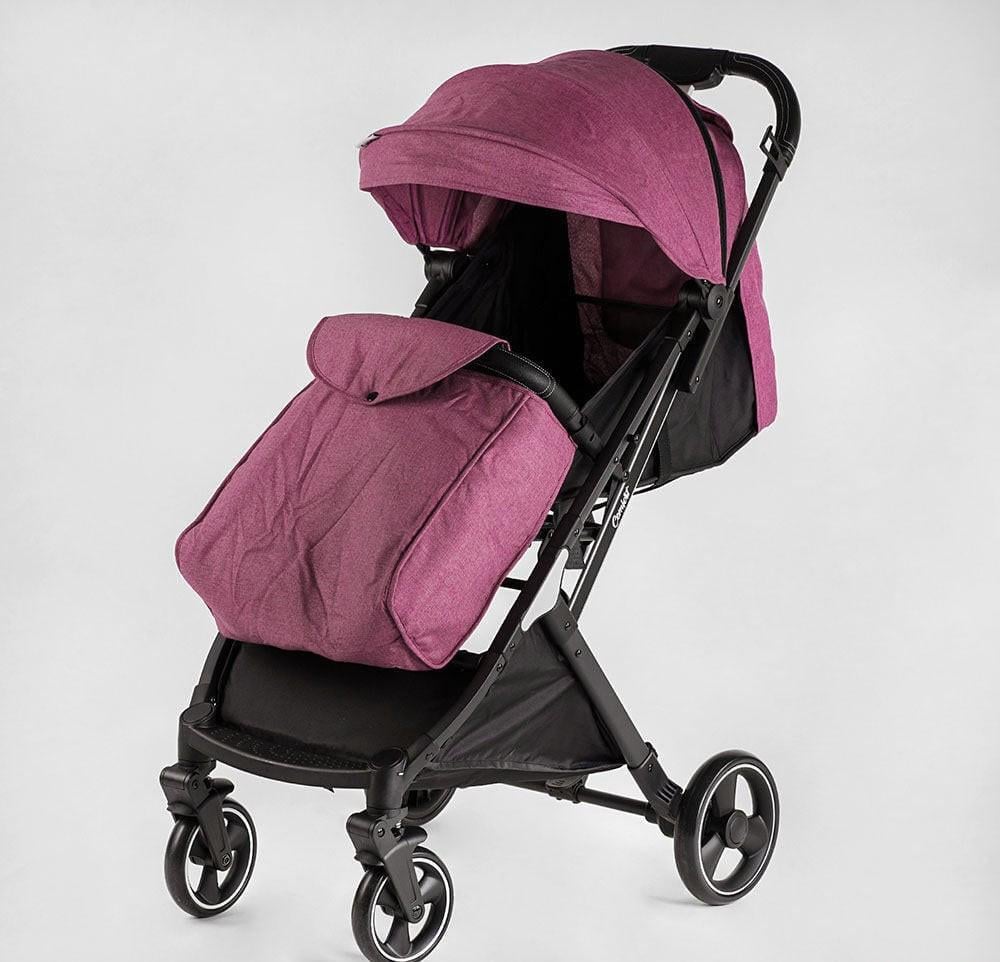Коляска прогулочная Joy Comfort L-30201 со стальной рамой/футкавером/подстаканником Фиолетовый (23867913)