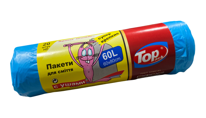 Мешки для мусора Top Pack Mix с ручками 60x80 мм 60 л 20 шт. Синий (5-010521)