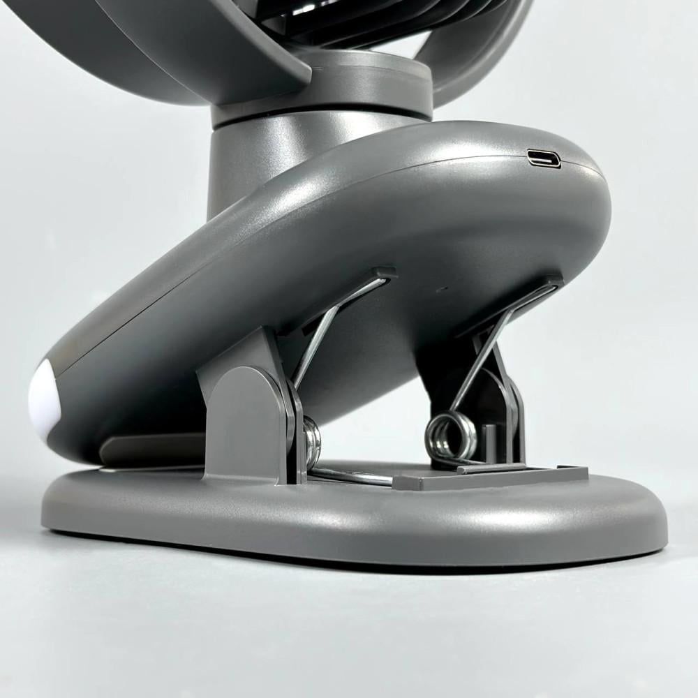 Вентилятор портативний настільний S6 3в1 2400mAh на прищіпці/з дисплеєм/з вбудованим акумулятором Grey ( S6 3in1) - фото 4