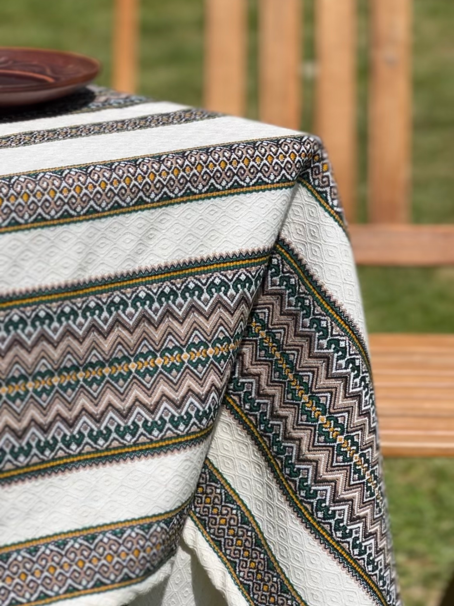 Скатертина лляна великодня Стожари з українським орнаментом 150x110 см (1905-1) - фото 4 Скатертина лляна великодня Стожари з українським орнаментом 150x110 см (1905-1) - фото 4