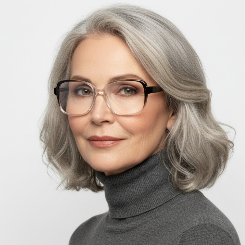 Очки женские пластиковые с большими линзами линзы стекло и полимер +1.0 (868)