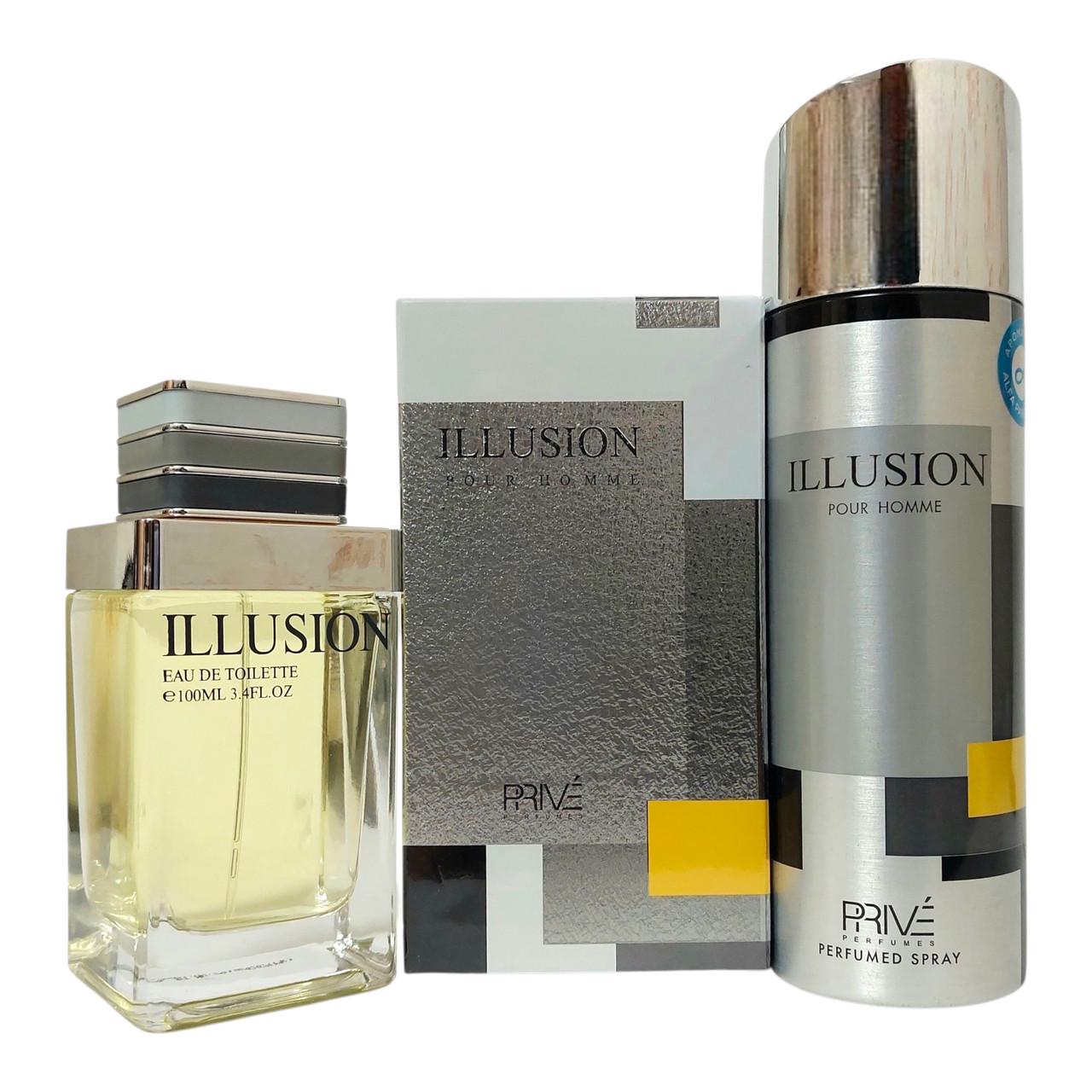 Набор для мужчин Prive Illusion Туалетная вода 100 мл/дезодорант 175 мл Набор для мужчин Prive Illusion Туалетная вода 100 мл/дезодорант 175 мл