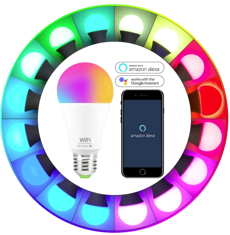 Розумна лампочка Tuya LED WiFi А60 E27 15 W 2700K-6500K Color/White (80386415) - фото 3