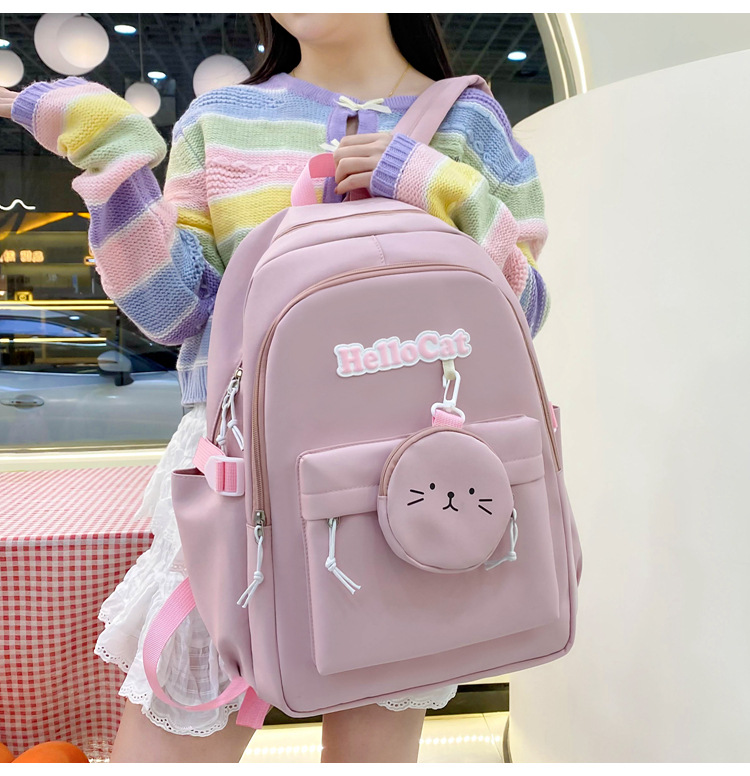 Школьный рюкзак для девочки Hello Cat 5в1 5-11 класс Розовый (27668058) - фото 5 Школьный рюкзак для девочки Hello Cat 5в1 5-11 класс Розовый (27668058) - фото 5