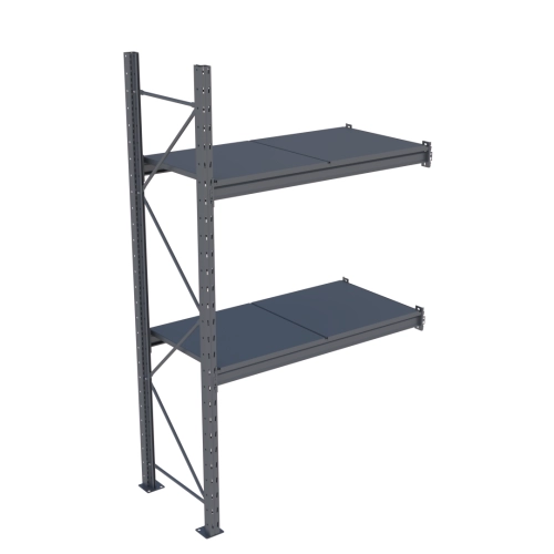 Стеллаж Modern-Expo Mini Rack с металлическими полками приставная секция 2 уровня 2127х1240х615 мм (3-3-25)