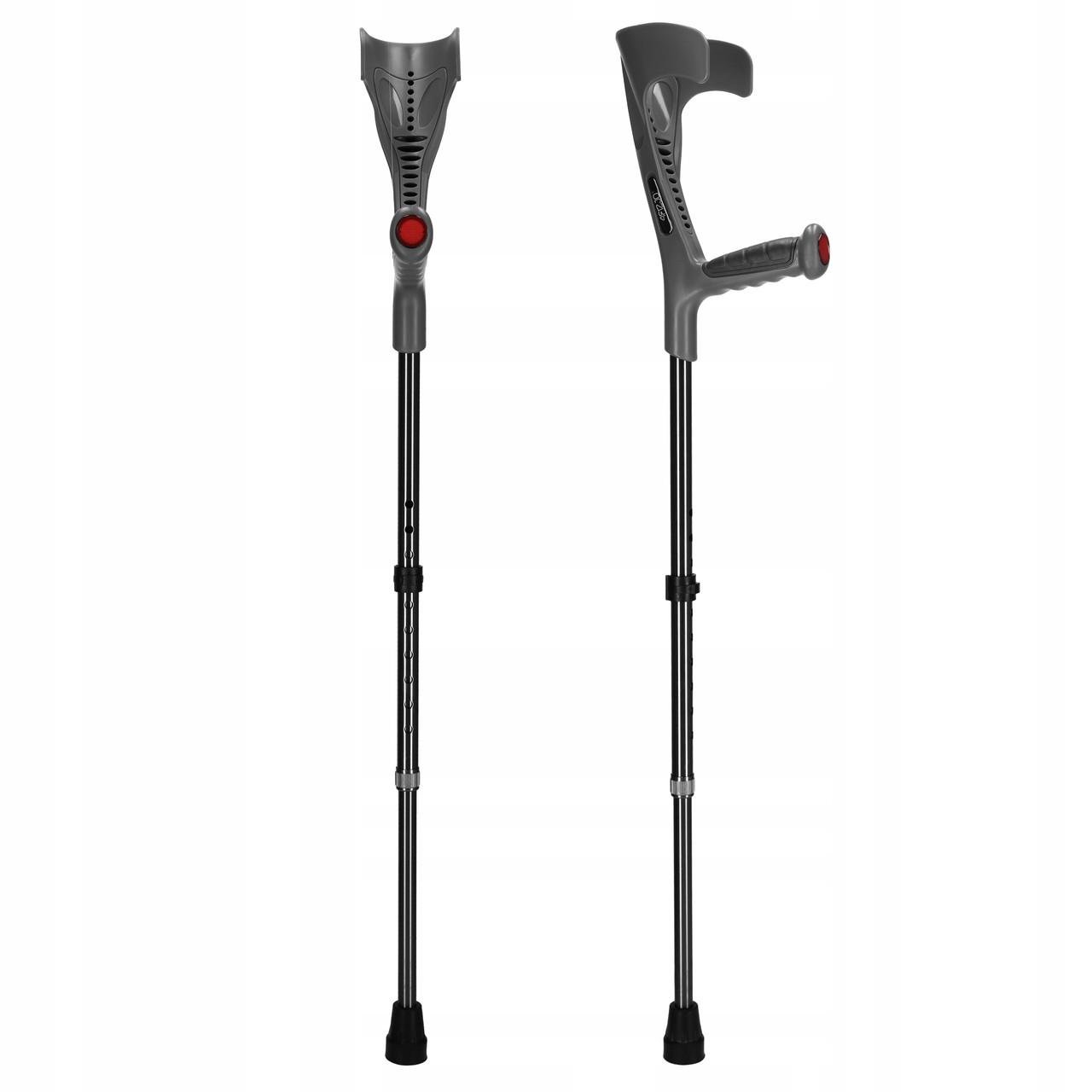 Милиці ортопедичні 4FIZJO MED з опорою для ліктя регульовані 2 шт. Black (P-5905973403375)