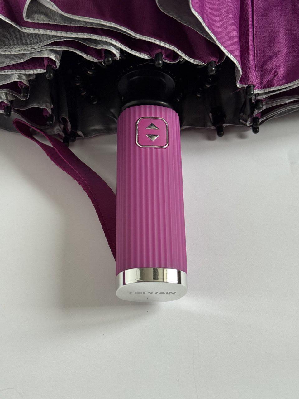 Парасолька-автомат Toprain Umbrella однотонна 16 спиць зі сріблом під куполом Фуксія (4016/7) - фото 5 Парасолька-автомат Toprain Umbrella однотонна 16 спиць зі сріблом під куполом Фуксія (4016/7) - фото 5