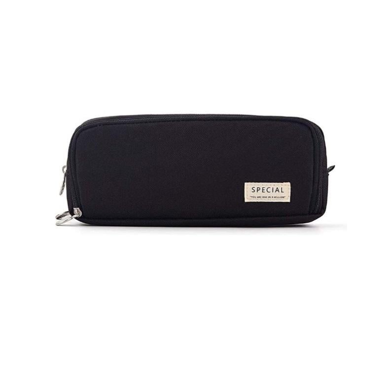 Косметичка на 3 отделения на молнии для ручек и косметики Черный (U9375) Косметичка на 3 отделения на молнии для ручек и косметики Черный (U9375)