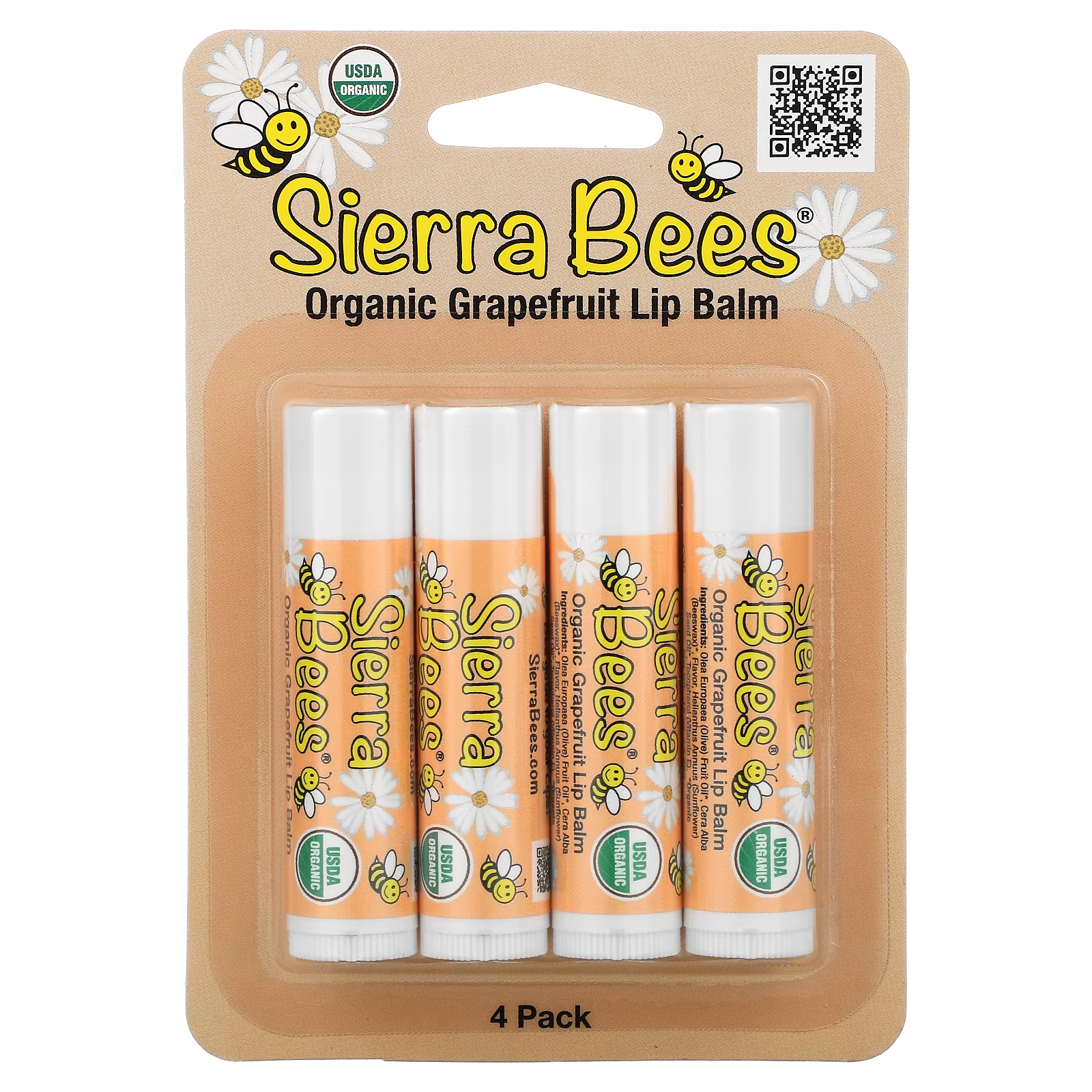 Бальзам для губ Sierra Bees з ароматом грейпфрута 4 шт. 425 г - фото 2