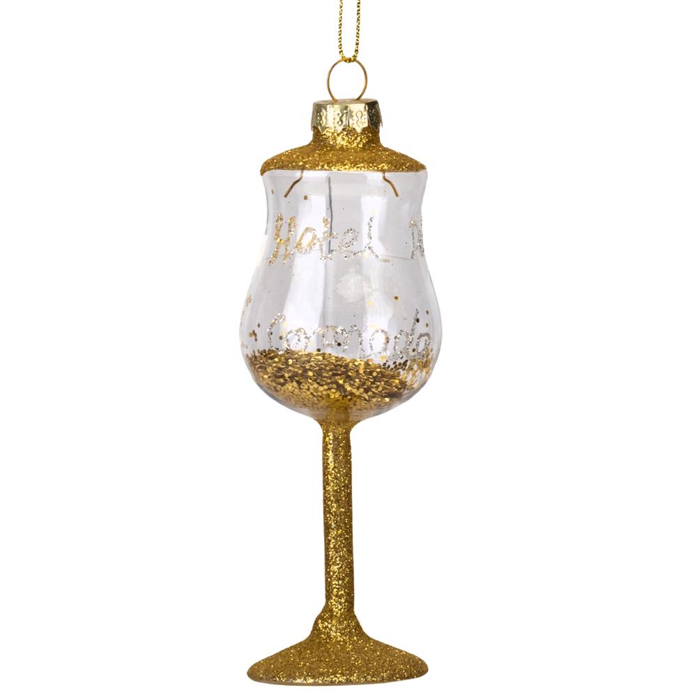 Елочная игрушка Бокал игристого 12,5 см 3 шт. (6030-007)