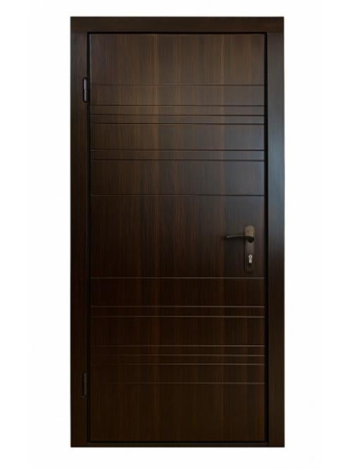 Дверь входная левая MSM Вулкан МДФ/МДФ 2050х860 мм Орех темный