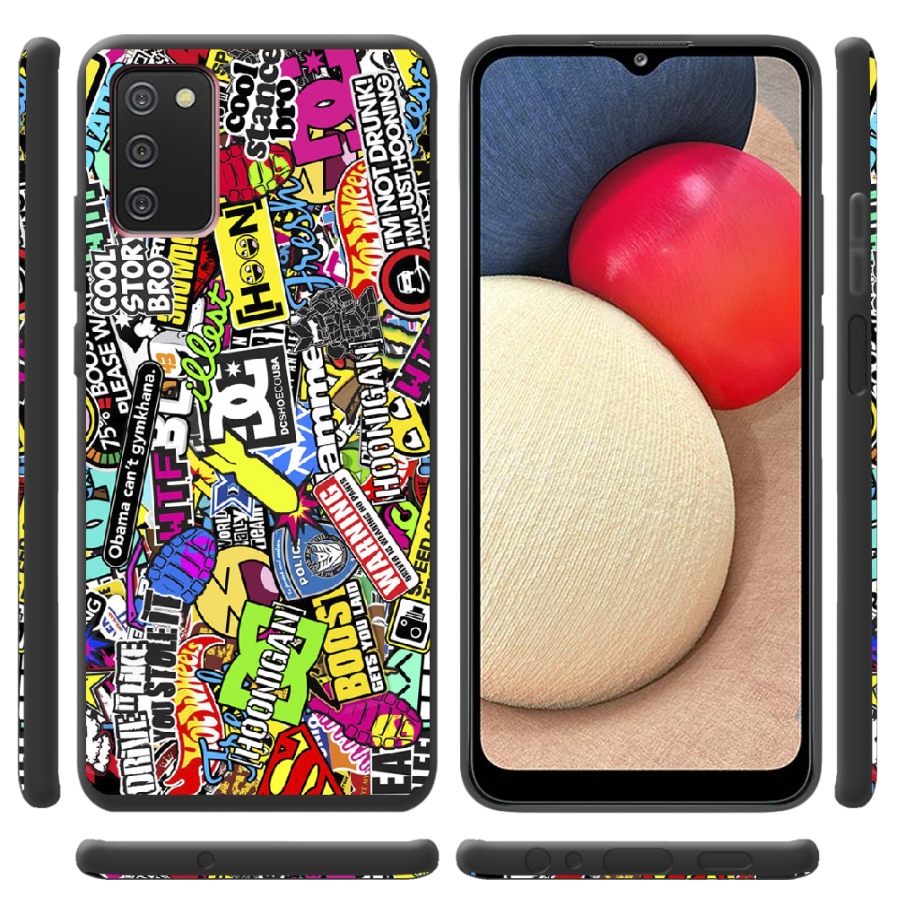 Чехол BoxFace Samsung Galaxy A03s (A037) Multicolored Inscriptions Черный силикон (43255-up880-44047) - фото 2