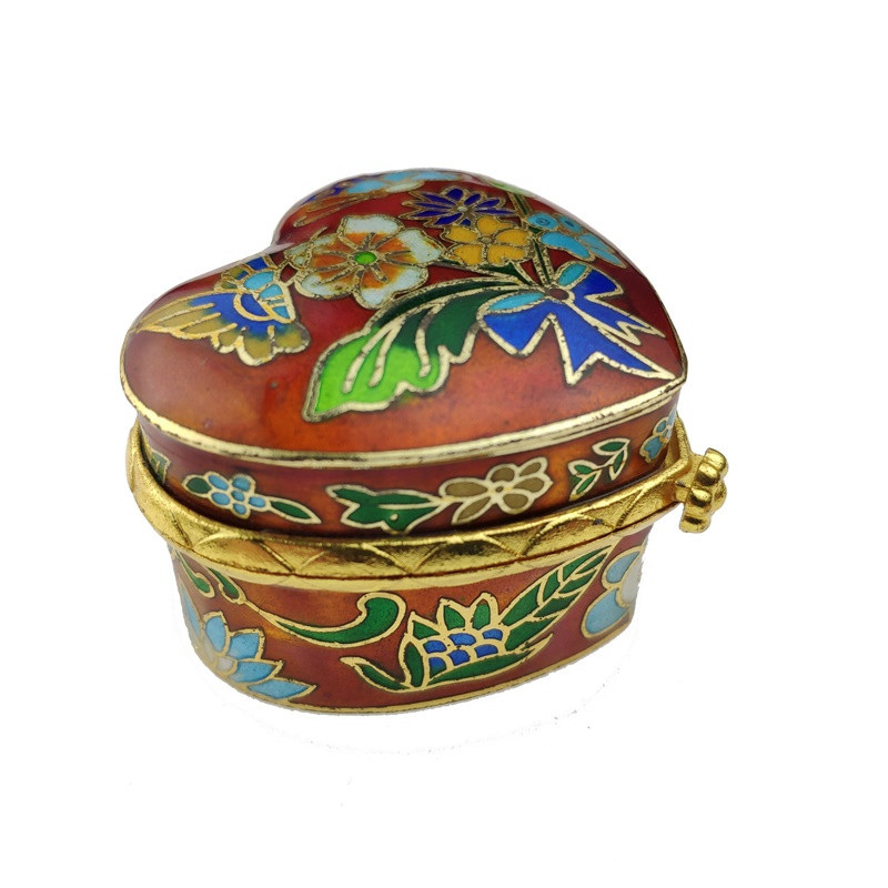Скринька клуазоне Серце 5х5х3,5 см Червоний (С1089)