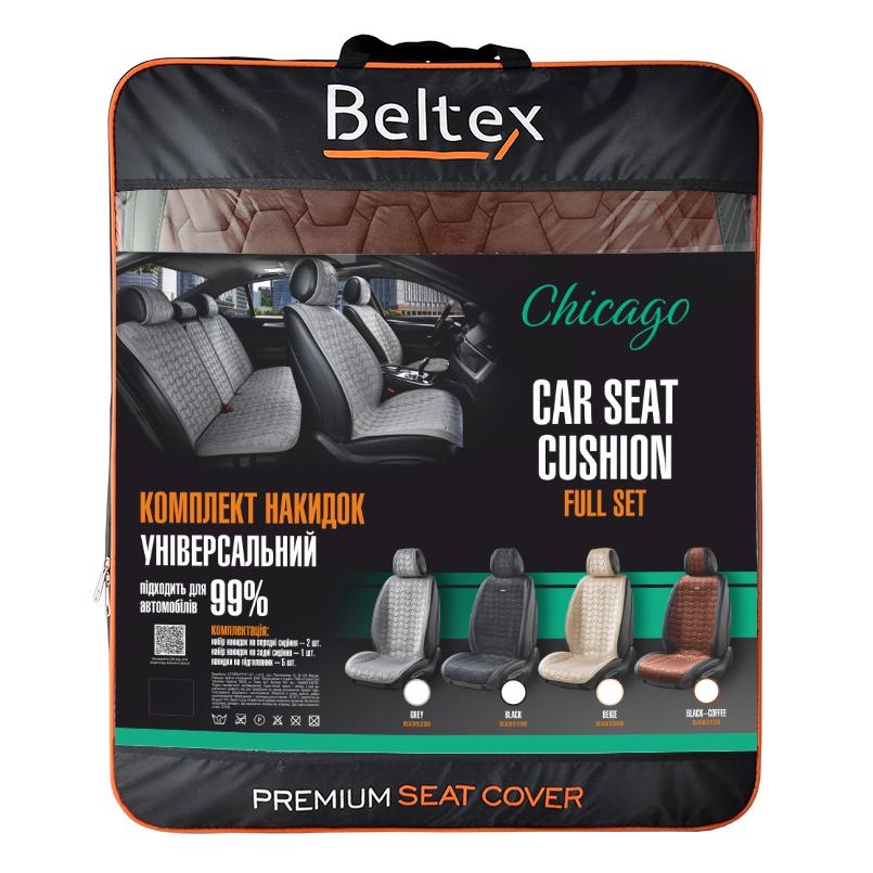 Комплект преміум накидок для сидінь BELTEX Chicago Black-coffee (BX85120) - фото 9