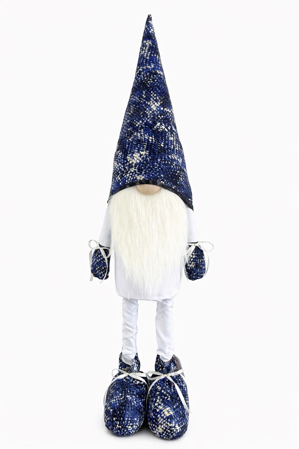 Лялька інтер'єрна Скандинавський гном принт Зміїний 90-95 см Синій/Бежевий (023)