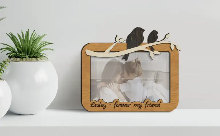 Фоторамка з птахами напис Назавжди мій друг Світло-коричневий (birds_4x6_vertical) - фото 2