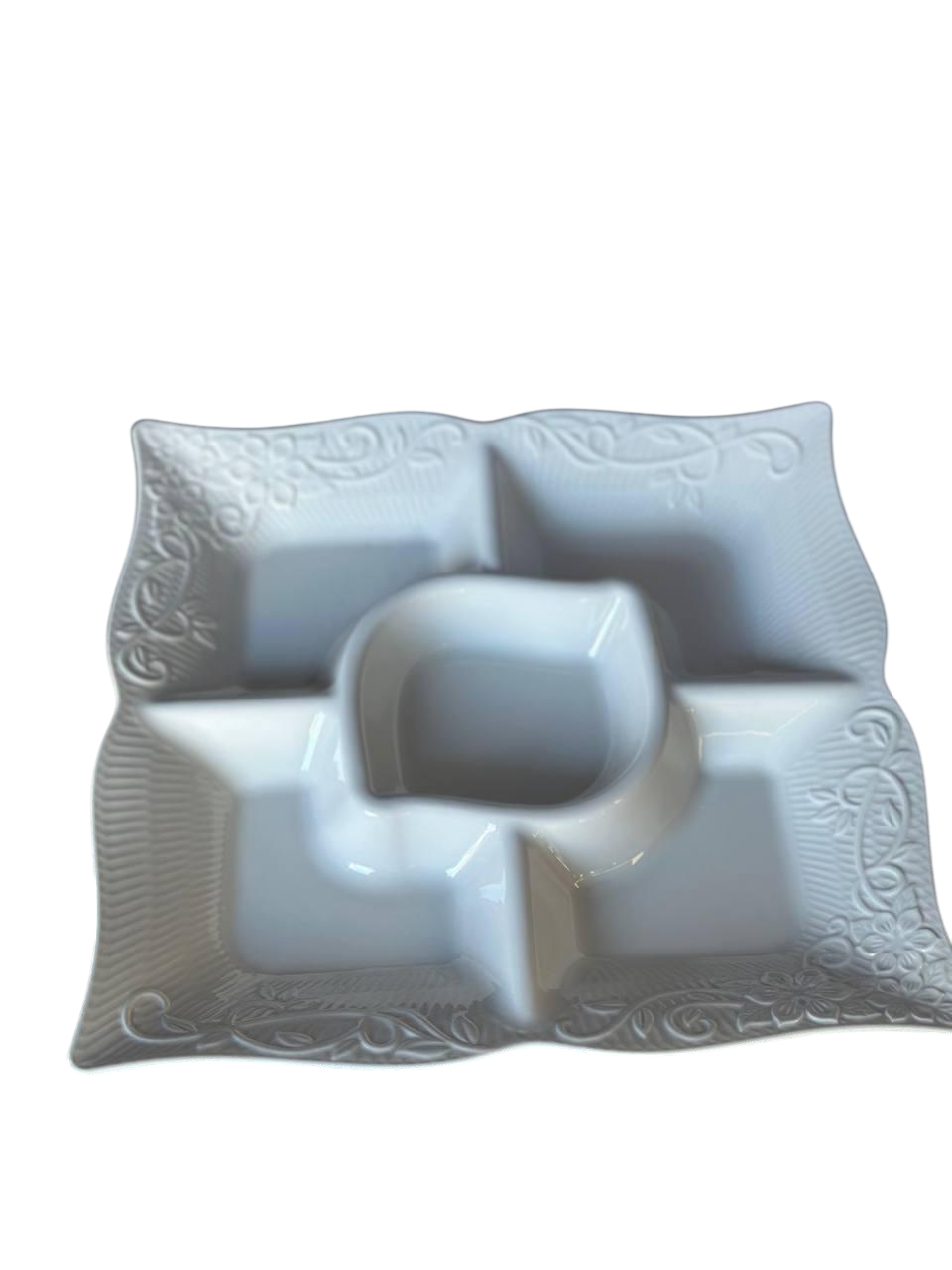 Менажниця TS Kitchen керамічна 33 см 5 секцій Білий (24628147)