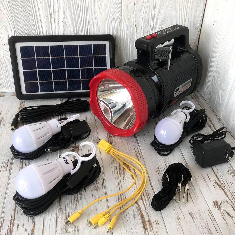 Фонарь автономный универсальный на солнечной батарее GS-540 USB/FM/PowerBank