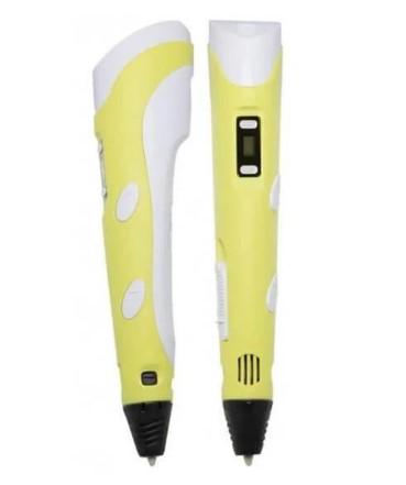 Ручка з дисплеєм 3D Pen 2 із пластиком та трафаретами 120 м Жовтий (x-25) - фото 4