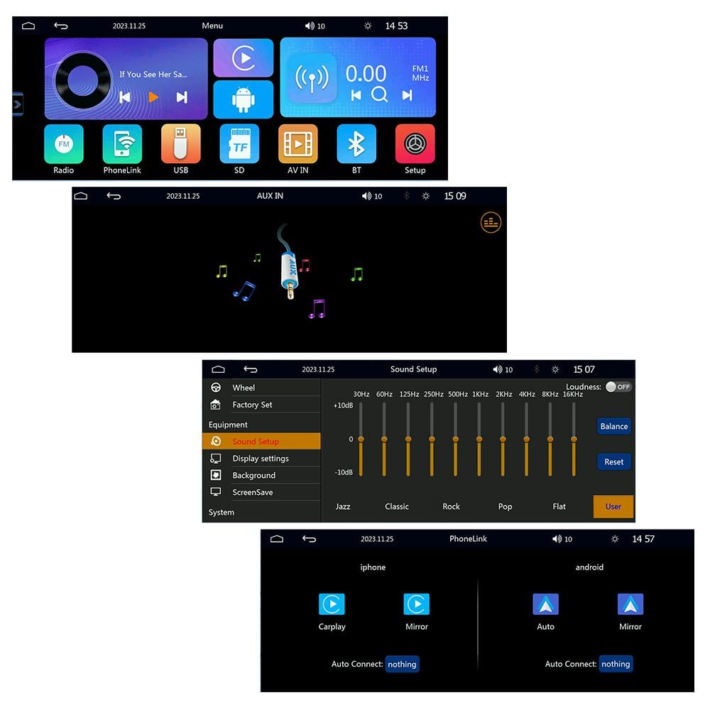 Магнитола 1Din Cyclone MP-5001 CarPlay AndroidAuto Вluetooth 6,9” 9НФ-00003482) - фото 8