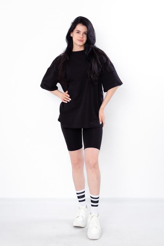 Комплект жіночий футболка/велосипедки Носи Своє S Чорний (3379-036-33-v0) - фото 2 Комплект жіночий футболка/велосипедки Носи Своє S Чорний (3379-036-33-v0) - фото 2