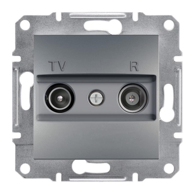 Розетка конечная Schneider Electric Asfora TV/R ABS Сталь (EPH3300162)