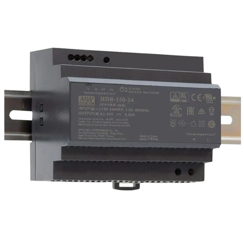 Блок питания MeanWell HDR-150-24 24V 6,25А 150 Вт установка на DIN-рейку Black (31330229)