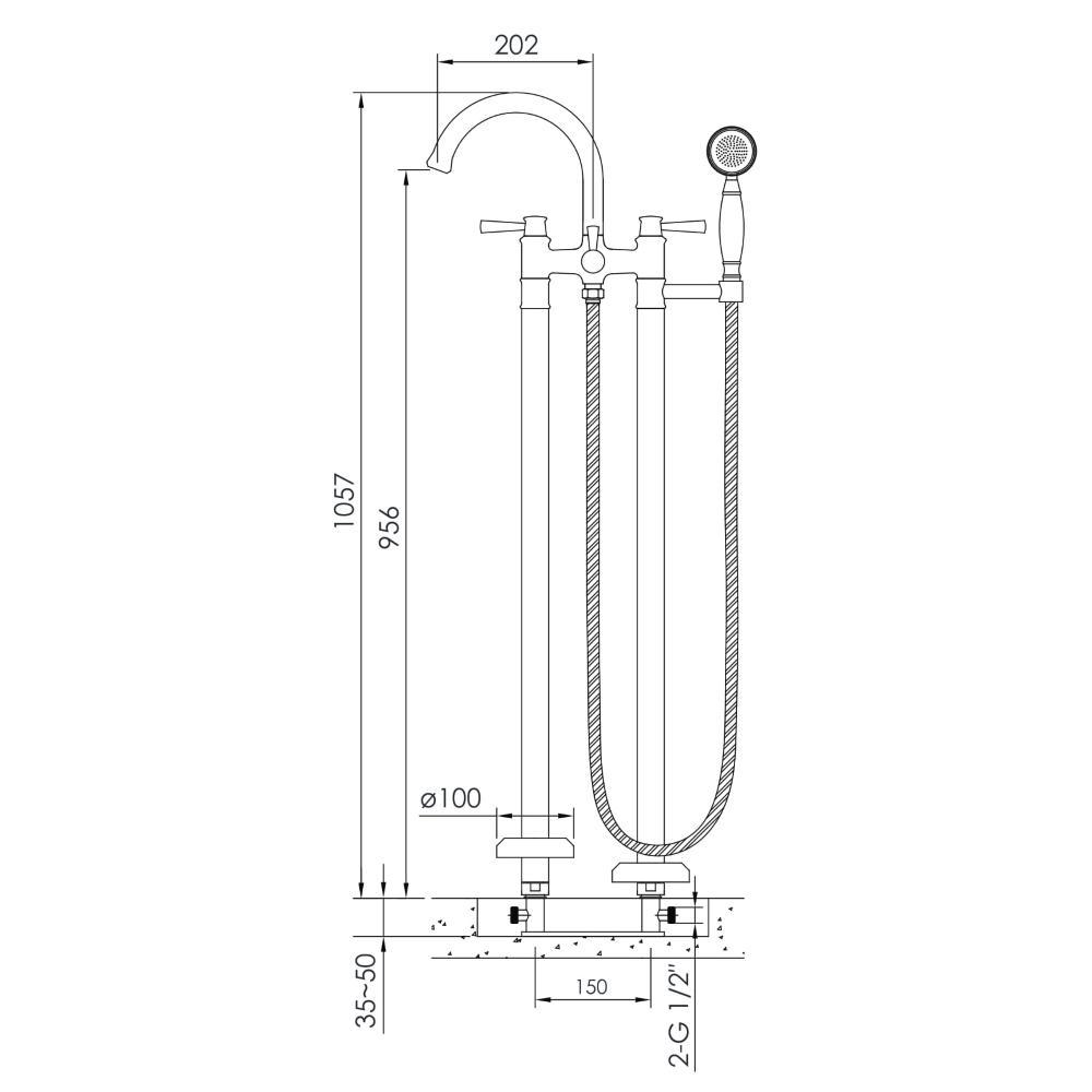 Смеситель для ванны отдельностоящий Imprese Podzima Zrala (56578) - фото 2 Смеситель для ванны отдельностоящий Imprese Podzima Zrala (56578) - фото 2