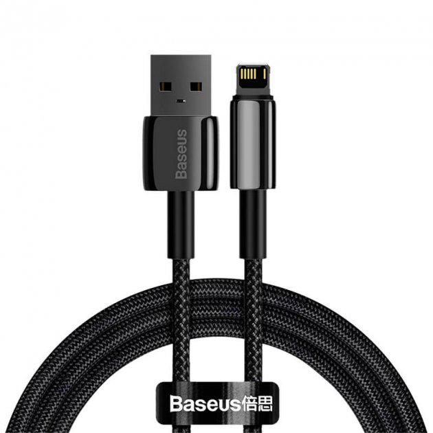 Кабель Baseus Tungsten Gold Fast Charging Data Cable USB to iP 2,4A 1 м Black